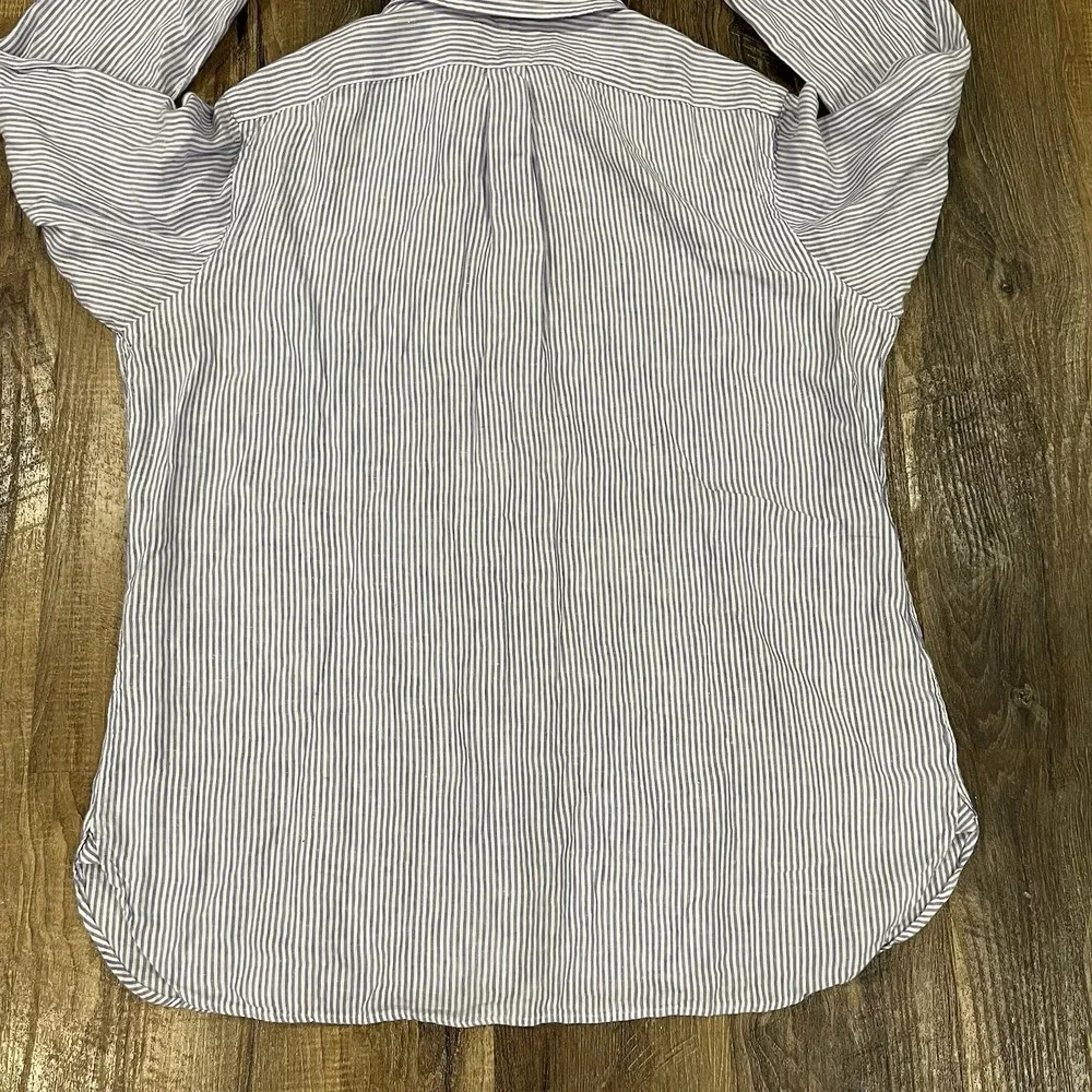 Polo Ralph Lauren Shirt 2XL White Purple Stripe Resort Linen Button Down Preppy